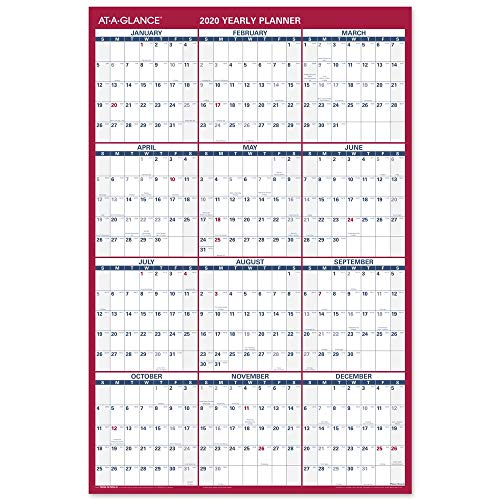 Product Cover 2020 Large Erasable Wall Calendar, AT-A-GLANCE Dry Erase Planner, 36