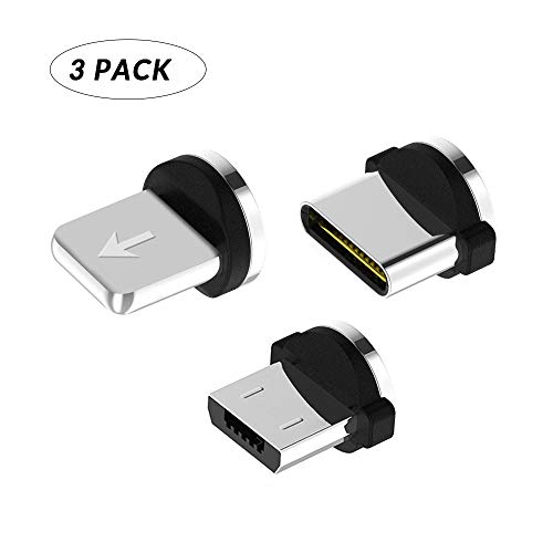 Product Cover Magnetic Phone Cable Adapter Connector Tips Head Compatible with i Products,Type C,Micro USB Devices,Suit for Samsung s8/s9/s10,Samsung Note 8/9/10,Goole Pixel,Pad,Tablet,etc