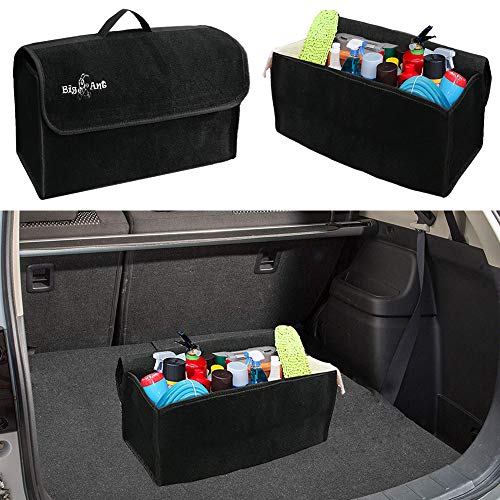 Product Cover Big Ant Felt Car Trunk Organizer, Durable Collapsible Cargo Storage with Non Slip Bottom Car Gadget First Aid Storage Organizer Best for SUV Truck Vehicle Jeep L 19.6