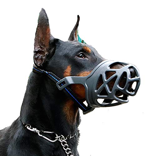Product Cover Dog Muzzle, Breathable Basket Muzzles for Small, Medium, Large and X-Large Dogs, Anti-Biting, Barking and Chewing Dog Mouth Cover (L, Black)