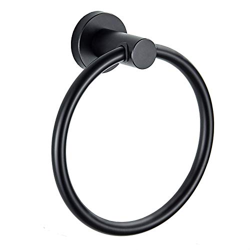 Product Cover MARMOLUX ACC Towel Ring for Bathroon Hand Towel Holder Matte Black Round Kitchen Towel Hangers Wall Mount Heavy Duty Storage Stainless Steel