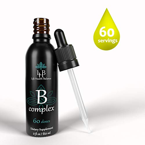 Product Cover Liquid Vitamin B-Complex Drops Supplement Formulated w/All 8 B Vitamins Non GMO Vegetarian Safe Rapid Absorption, 2oz