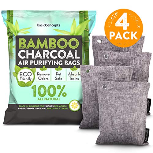 Product Cover Bamboo Charcoal Air Purifying Bag, Eliminate Bad Odors, Activated Charcoal Odor Absorber (200g), Charcoal Air Freshener Bags for Car, Home, Closet, Gym Bag and more, Charcoal Deodorizer Bags (200g)