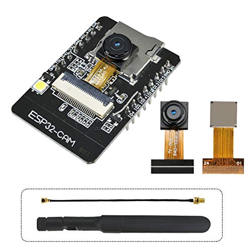 Product Cover ESP32-CAM Camera WiFi + Bluetooth Module 4M PSRAM Dual-core 32-bit CPU Development Board with OV2640 2MP Camera Module and 8dBi Wireless Network WiFi WLAN Antenna + IPEX to RP-SMA Pigtail Cable