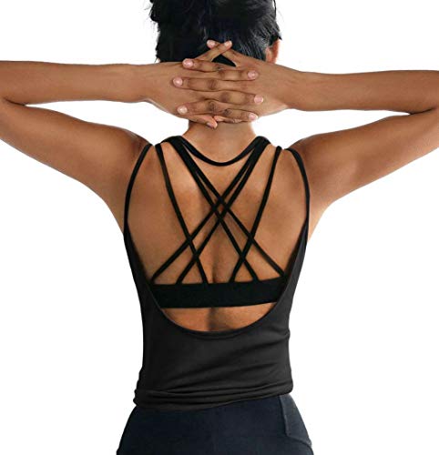 Product Cover OYANUS Womens Summer Workout Tops Sexy Backless Yoga Shirts Open Back Activewear Running Sports Gym Quick Dry Tank Tops