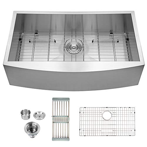 Product Cover Logmey LMA3020 Luxury 30 Inch Farmhouse Apron Deep Single Bowl 18 Gauge Stainless Steel Kitchen Sink