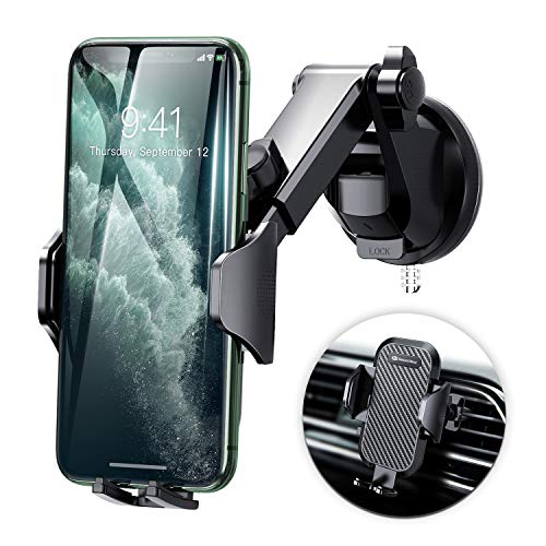 Product Cover DesertWest Cell Phone Holder, Long Arm Car Phone Mount Dashboard Windshield Air Vent Universal Compatible with iPhone 11 Pro X XS Max XR 8 7 6+, Samsung Galaxy S10 S10+ S10e S9 S8 S7 and More