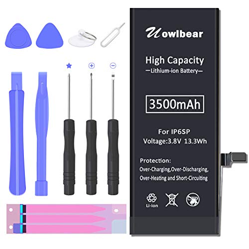 Product Cover uowlbear Replacement 6s Plus Battery for 6s Plus A1634 A1687 A1699 with Complete Replacement Kits 0 Cycle -High Capacity 3 Year Warranty