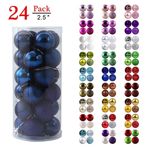 Product Cover GameXcel Christmas Balls Ornaments for Xmas Tree - Shatterproof Christmas Tree Decorations Large Hanging Ball Navy Blue 2.5