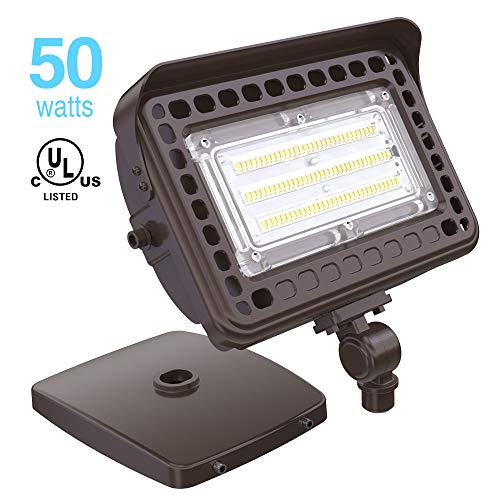 Product Cover HYPERLITE 50W LED Flood Light 6,000LM 5000K (250W Equivalent) with Knuckle Mount,with Base for Wall Mount IP65 Waterproof LED Security Light for Gardens Backyards Garage UL Listed