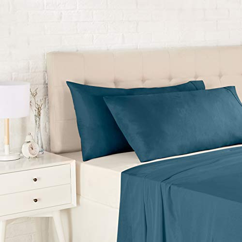 Product Cover AmazonBasics Light-Weight Microfiber Pillowcases - 2-Pack, King, Dark Teal