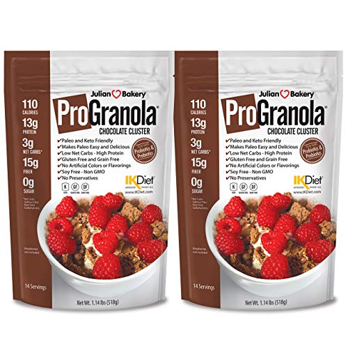 Product Cover Julian Bakery® ProGranola® Cereal | Chocolate | 13g Protein | Paleo | 3 Net Carbs | Gluten-Free | Grain-Free | 2 Pack