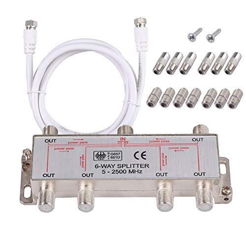 Product Cover Neoteck 6-Way Coax Cable Splitter MoCA 5-2500MHz, Coaxial Splitter