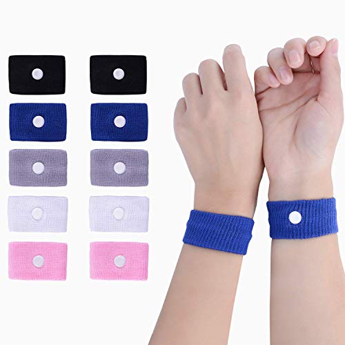 Product Cover LYJEE 5 Pairs Motion Sickness Nausea Relief Wristbands for Sea Car Flying Pregnant Travel Sickness Bracelet