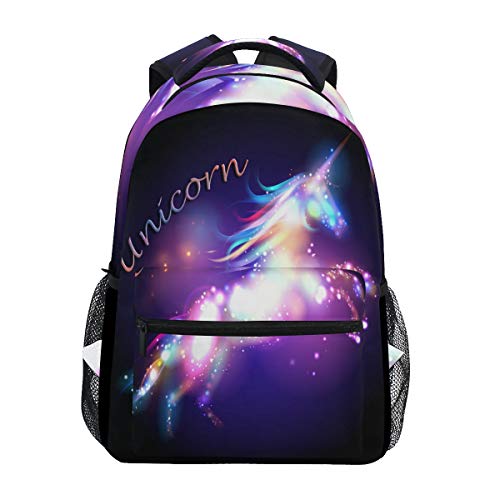 Product Cover Wamika Magic Unicorn Backpacks Rainbow Stars Galaxy Laptop Backpack Casual Extra Durable Waterproof Book Bags Lightweight Travel Sports Day Pack College Carrying Bag