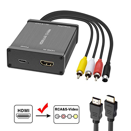 Product Cover HDMI to AV/S-Video, R/L Audio Video Converter Adapter 720P 1080P Work with PS3, Xbox, HDTV, DVD TV, STB, Blue-Ray etc.
