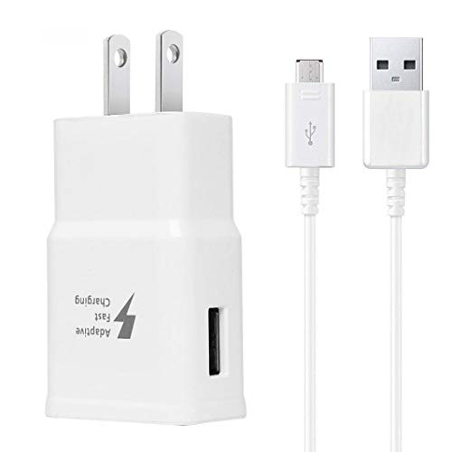 Product Cover Adaptive Fast Charger Kit Compatible Samsung Galaxy S6/ S7/ Edge/Plus/Active/Note 5 / Note 4, USB 2.0 Fast Wall Charger Adapter and Micro USB Cable