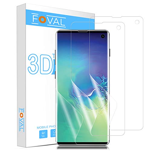 Product Cover FOVAL Galaxy S10 Screen Protector [3-Pack][NOT Glass], Full Coverage Screen Protector for Samsung Galaxy S10 HD Clear Anti-Bubble Film (Case Friendly)