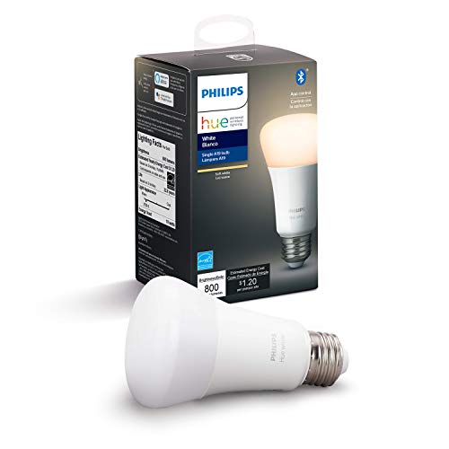 Product Cover Philips Hue White A19 LED Smart Bulb, Bluetooth & Zigbee compatible (Hue Hub Optional), Works with Alexa & Google Assistant - A Certified for Humans Device