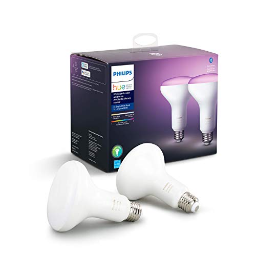 Product Cover Philips Hue White and Color Ambiance 2-Pack BR30 LED Smart Bulb, Bluetooth & Zigbee compatible (Hue Hub Optional), Works with Alexa & Google Assistant - A Certified for Humans Device