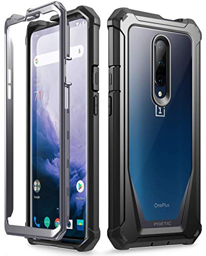 Product Cover Poetic OnePlus 7 Pro Rugged Clear Case, Full-Body Hybrid Shockproof Bumper Cover, Built-in-Screen Protector, Guardian Series, Case for OnePlus 7 Pro (2019 Release), Black/Clear