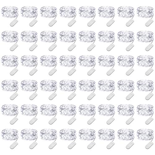 Product Cover LEDIKON 48 Pack Fairy Lights Battery Operated,3.3FT 20 LEDs Cool White Mini Led String Lights,Waterproof Firefly Starry String Lights for Wedding Centerpieces Party Mason Jars Christmas Decorations