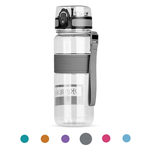 Product Cover WATERFLY Sports Water Bottle 500ml/650ml/1000ml Leak Proof w/One Click Open BPA Free & Eco-Friendly Tritan Water Bottle for Hiking Camping Travelling Cycling (Gray, 650ml/24OZ)