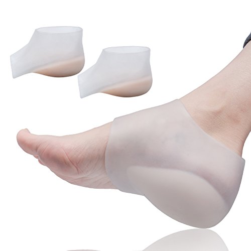 Product Cover Plantar Fasciitis Height Increase Heels Sleeve, 1 Pairs Gel Heel Height Invisible Elevators, Pads, Arch Support, Heel Protectors, Foot Cushion, W6-9 |M6.5-8(White)