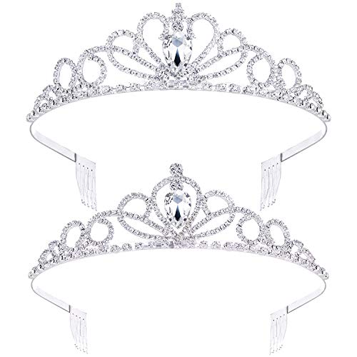 Product Cover 2 Pack Tiara Crown Jewelry Gift for Women Girls,Headband Headpiece Silver Crystal Rhinestone Diadem Princess Birthday Yallff Crown with Comb,Bridal Wedding Party Bridesmaid Prom Pageant give Gift box.