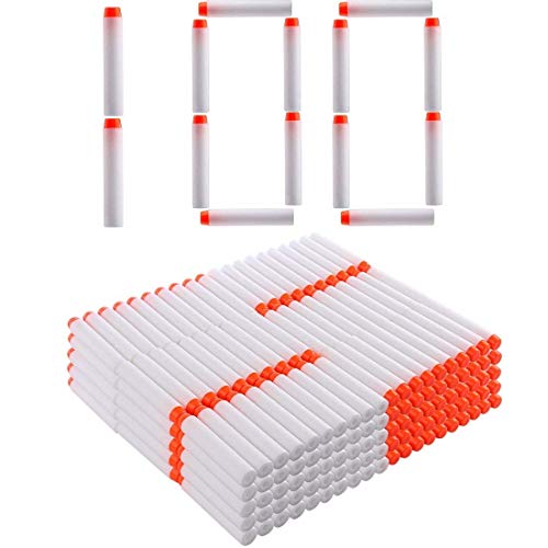Product Cover JEF 100pcs Hollow Out Soft Foam Refill Darts for Nerf N-Strike Elite Series Blasters(White, Glow in The Dark)