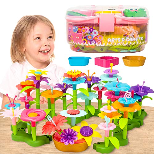 Product Cover GILI Flower Garden Building Toys, Build a Bouquet Sets for 3, 4, 5, 6 Year Old Toddler Girls, Arts and Crafts for Little Kids Age 3yr Up, Best Top Christmas Birthday Gifts for Creativity Play (120PCS)