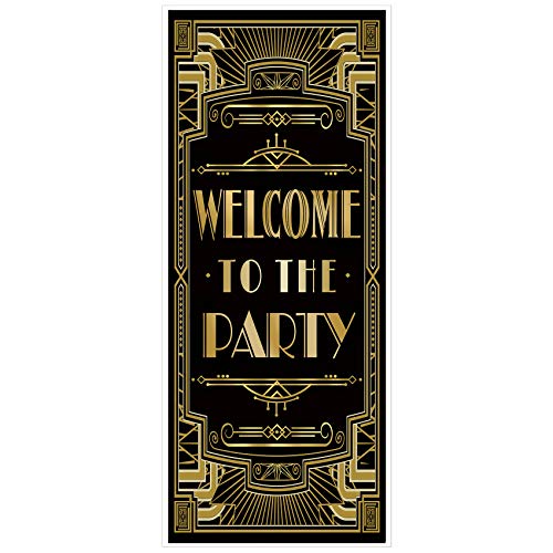Product Cover musykrafties Roaring 20s Gatsby Theme Welcome to The Party Door Cover Art Deco Jazz Party 72x30inch