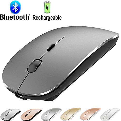 Product Cover Rechargeable Bluetooth Mouse for Laptop Mac Pro Air Bluetooth Wireless Mouse for MacBook pro MacBook Air MacBook Mac Window Laptop (Gray)