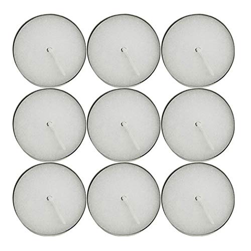 Product Cover LANKER 100 Pack White Tea Lights Candles - Unscented - Smokeless - 3.5 Hour Burn Time - Decoration for Wedding, Party, Dating and Festival Celebration (White - 3.5Hours - 100pcs)