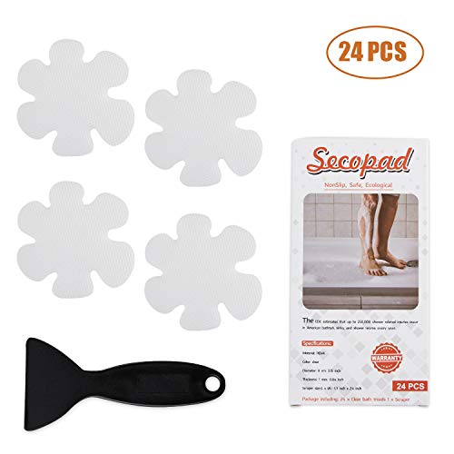 Product Cover Bathtub Stickers Non-Slip, Safety Shower Treads Adhesive Appliques with Premium Scraper