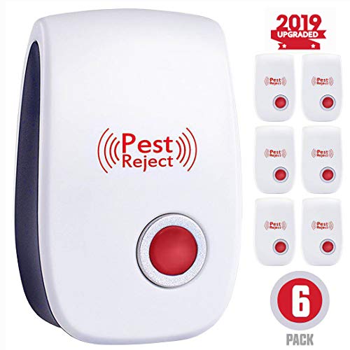 Product Cover Ultrasonic Pest Repeller, New Pest Control Set of 6-Packs Electronic Plug in Repellent Indoor for Flea, Insects, Mosquitoes, Mice, Spiders, Ants, Rats, Roaches, Bugs, Non-Toxic, Humans & Pets Safe