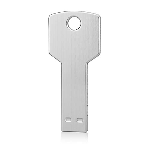 Product Cover 64G Key Shape USB Flash Drive, K&ZZ Metal Thumb Drive USB2.0 Flash Disk Memory USB Stick Expansion Disk- Silver