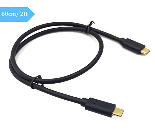 Product Cover USB 3.1 Type C Male to Male Cable 2ft/60cm, Poyiccot Super Speed 10Gbps USB C to USB C Sync & Charging Cable for MacBook (Pro), Nintendo Switch (USB C M/M)