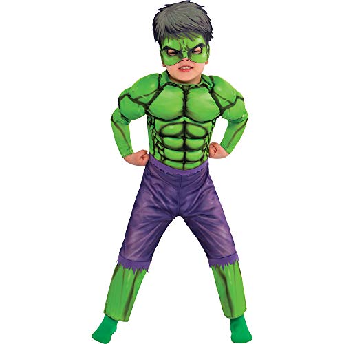 Product Cover Suit Yourself Hulk Muscle Costume Classic for Toddler Boys, Size 3-4T, Includes a Padded Jumpsuit and a Half Face Mask