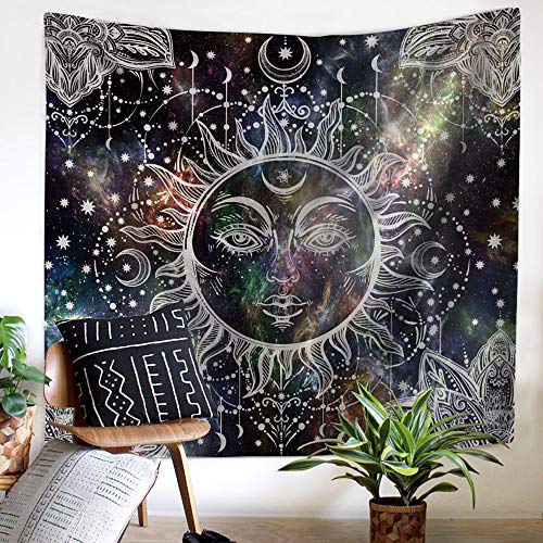 Product Cover Nidoul Psychedelic Wall Tapestry|Boho Mandala Moon Tapestry Wall Hanging|Hippie Sun Forest Tapestry|Wall Art Decoration for Bedroom Living Room Dorm, 59
