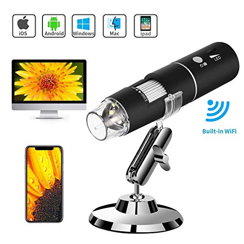 Product Cover WiFi USB Microscope, TSAAGAN Built in WiFi Wireless Digital Microscope Camera with 1080P HD 2MP 50x to 1000x Magnification Endoscope for Android, iOS, Smartphone, Tablet, Widows, iPad, Mac PC