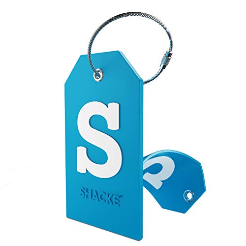 Product Cover Initial Luggage Tag with Full Privacy Cover and Stainless Steel Loop (Aqua Teal) (S)