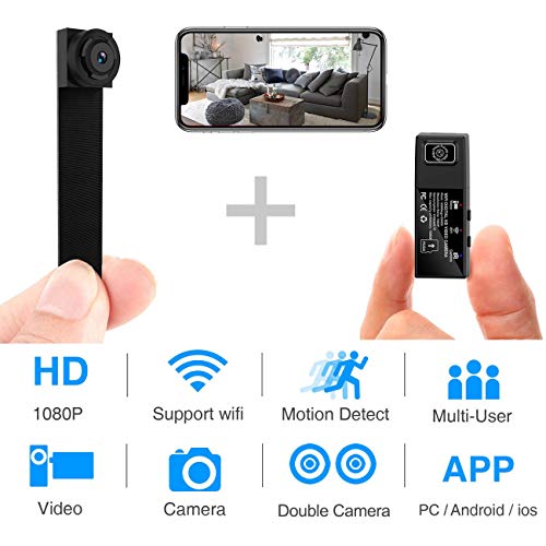 Product Cover Hidden Spy Camera,1080P WiFi Mini Camera Portable Wireless Security Cameras Video Recorder IP Network Nanny Cam with DIY Interchangeable Lens/Motion Detection for Home Monitoring(Updated app)