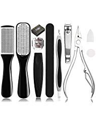 Product Cover Pedicure Kit Foot File Rasp - Removing Hard, Cracked, Dead Skin Cells - Professional Callus Remover Foot Corn Remover With Nail File For Home Pedicure
