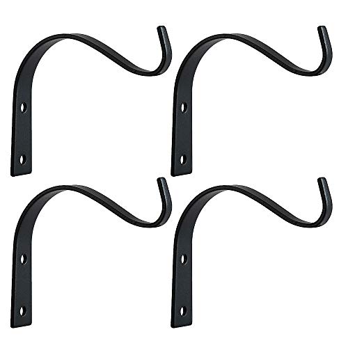 Product Cover Elwiya 4 Pack Rustic Iron Wall Hooks for Hanging Lanterns Coats Mason Jar Sconces, Heavy-Duty Metal Hooks for Plant Hangers Lights and Artworks，Vintage Home Decor Indoor & Outdoor, Screws Included