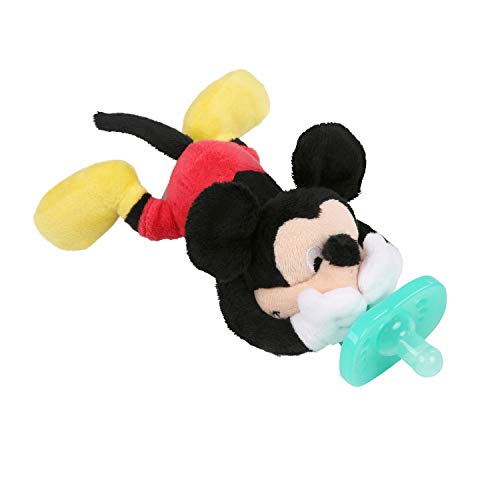 Product Cover Bright Starts Disney Baby Cozy Coo Soothing BPA-Free Pacifier with Plush Toy - Mickey Mouse, Ages Newborn +