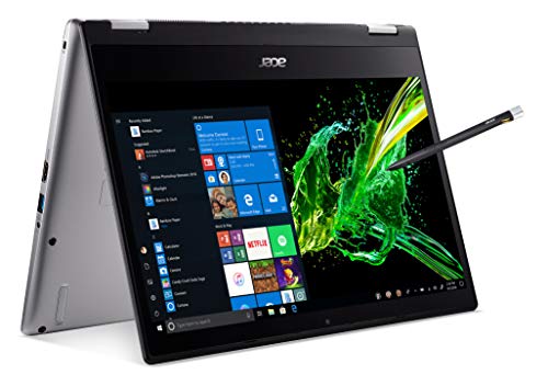 Product Cover Acer Spin 3 Convertible Laptop, 14 inches Full HD IPS Touch, 8th Gen Intel Core i7-8565U, 16GB DDR4, 512GB PCIe NVMe SSD, Backlit KB, Fingerprint Reader, Rechargeable Active Stylus, SP314-53N-77AJ