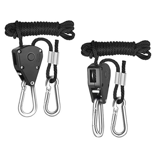Product Cover WHOSLED 1/8 Inch 8-Feet Long Adjustable Heavy Duty Rope Clip Hanger Reinforced Metal Internal Gears 150lb Capacity