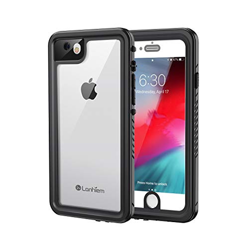 Product Cover Lanhiem iPhone 7 Case, iPhone 8 Case, IP68 Waterproof Dustproof Shockproof Case with Built-in Screen Protector, Full Body Sealed Underwater Protective Cover for iPhone 7/8 (Black)