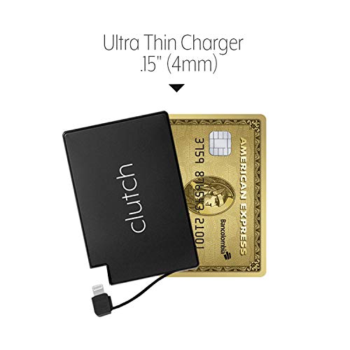 Product Cover Clutch Charger Ultra Thin and Small Power Bank With Attached Cable, High-Speed Portable Smartphone Charger Compatible with iPhone, iPad and AirPods